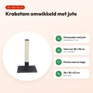 Trixie krabstam Batres Platina grijs 38 x 38 x 62 cm – jute – voordelen