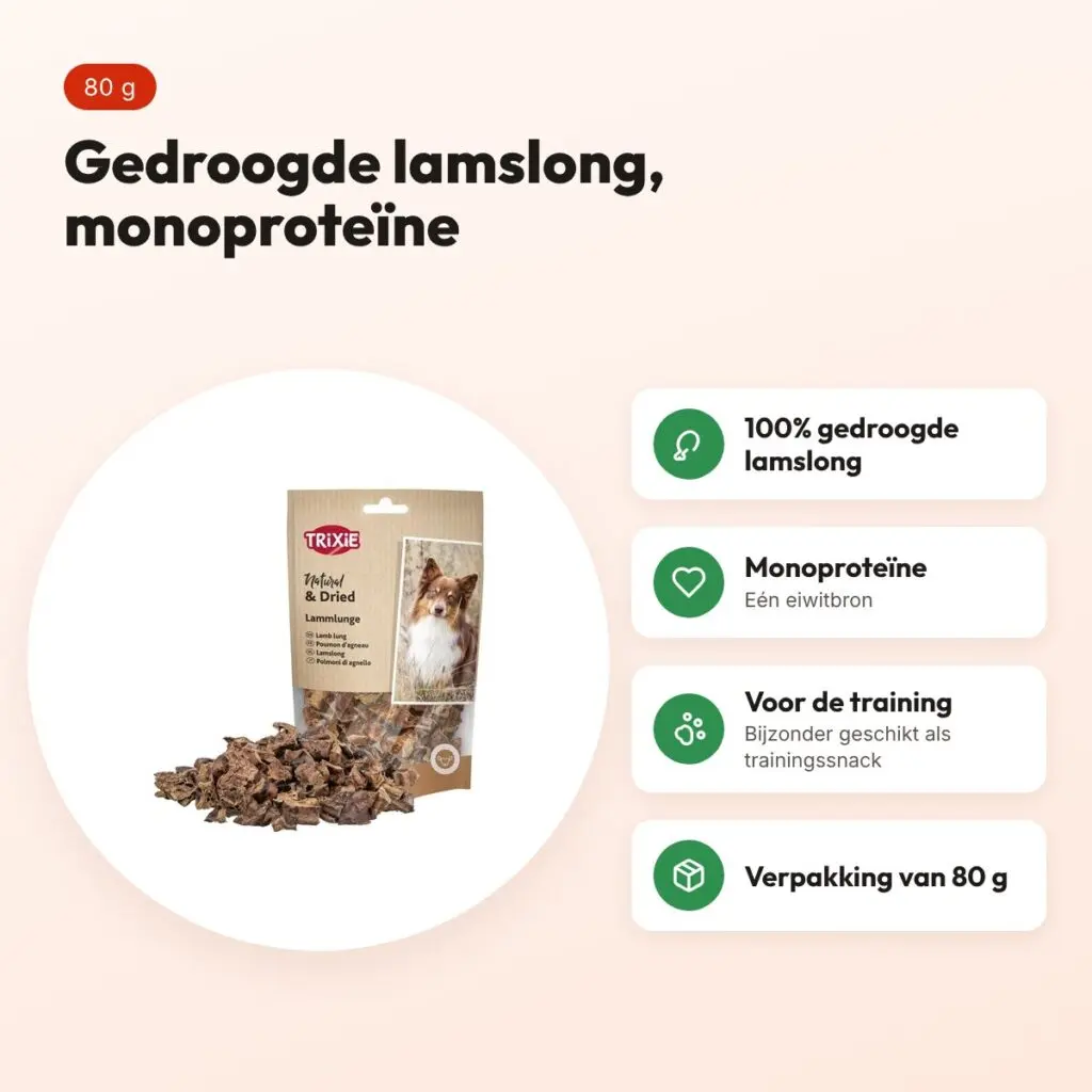 Trixie lamslong 80 g – monoproteïne hondensnack – voordelen