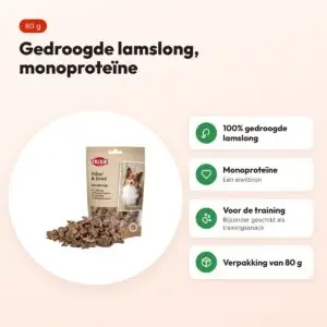 Trixie lamslong 80 g – monoproteïne hondensnack – voordelen