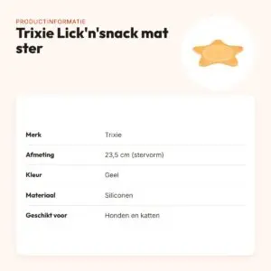 Trixie Lick'n'snack mat ster siliconen geel 23,5 cm – productinformatie