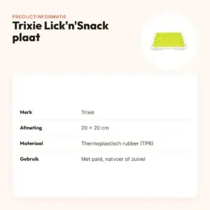 Trixie Lick'n'Snack plaat TPR 20 x 20 cm – slipvast – productinformatie