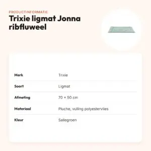 Trixie ligmat Jonna ribfluweel saliegroen 70 x 50 cm – slipvaste onderkant – productinformatie