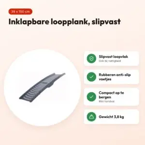 Trixie loopplank 3-voudig inklapbaar grijs 39 x 150 cm – slipvast – voordelen