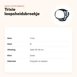 Trixie loopsheidsbroekje zwart M (40-49 cm) – verstelbaar – productinformatie