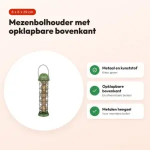 Trixie mezenbolhouder groen 8 x 8 x 29 cm – kunststof en metaal – voordelen