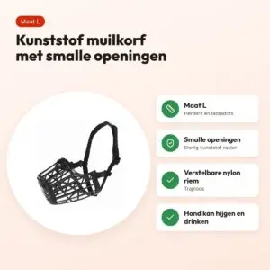 Trixie muilkorf kunststof zwart L – voor herders en labradors – voordelen
