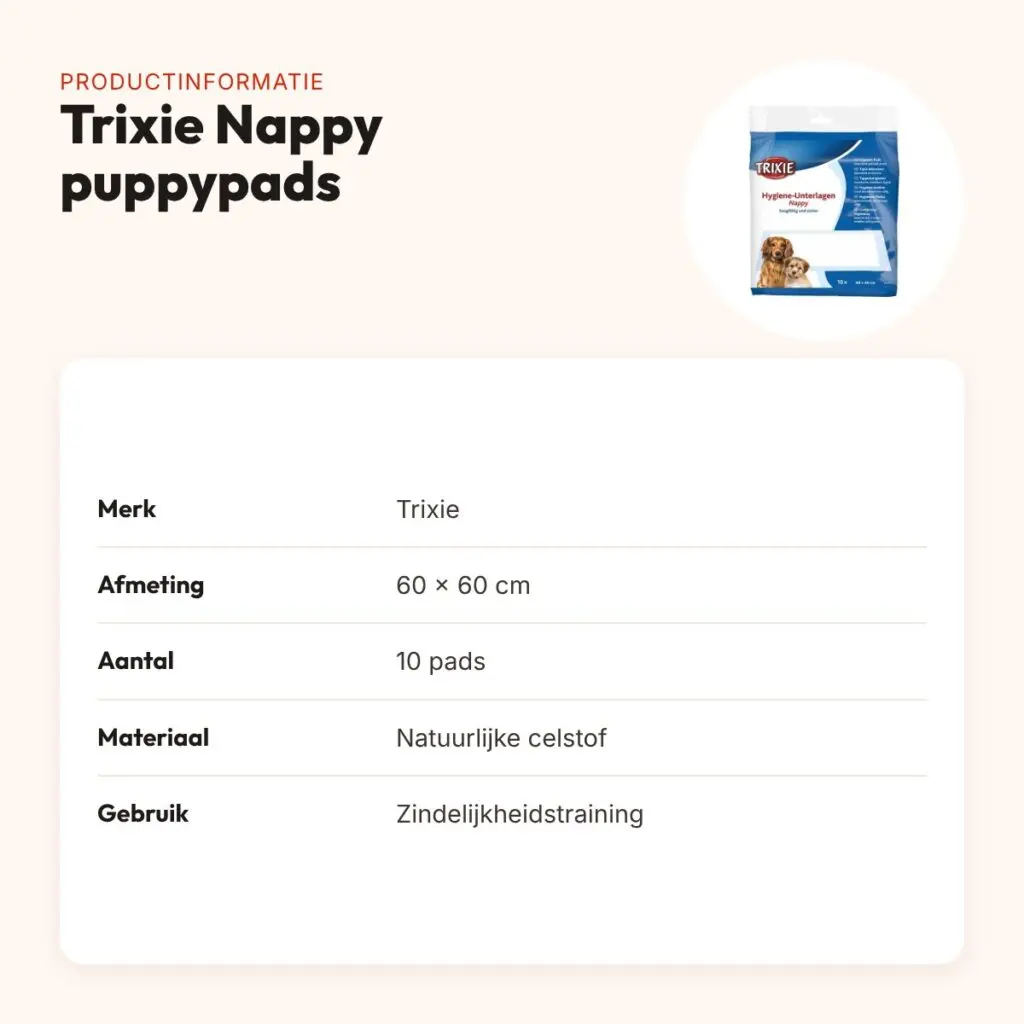 Trixie Nappy puppypads 60 x 60 cm – 10 stuks, absorberend – productinformatie