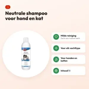 Trixie neutrale shampoo hond en kat 1 l – milde reiniging – voordelen