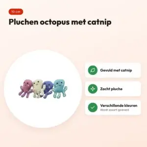 Trixie octopus van pluche met catnip 10 cm – assorti – voordelen
