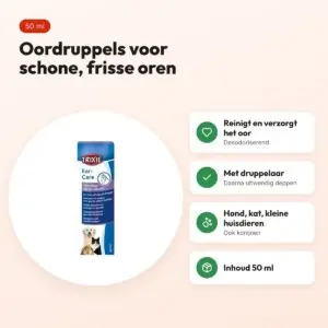 Trixie oorverzorging 50 ml – oordruppels voor honden, katten en kleindieren – voordelen