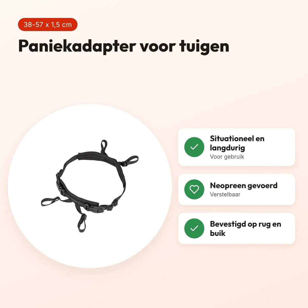 Trixie paniekadapter Stay voor tuigen zwart S-M 38-57 cm – voordelen