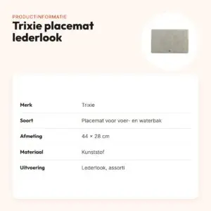 Trixie placemat lederlook assorti 44 x 28 cm – antislip – productinformatie