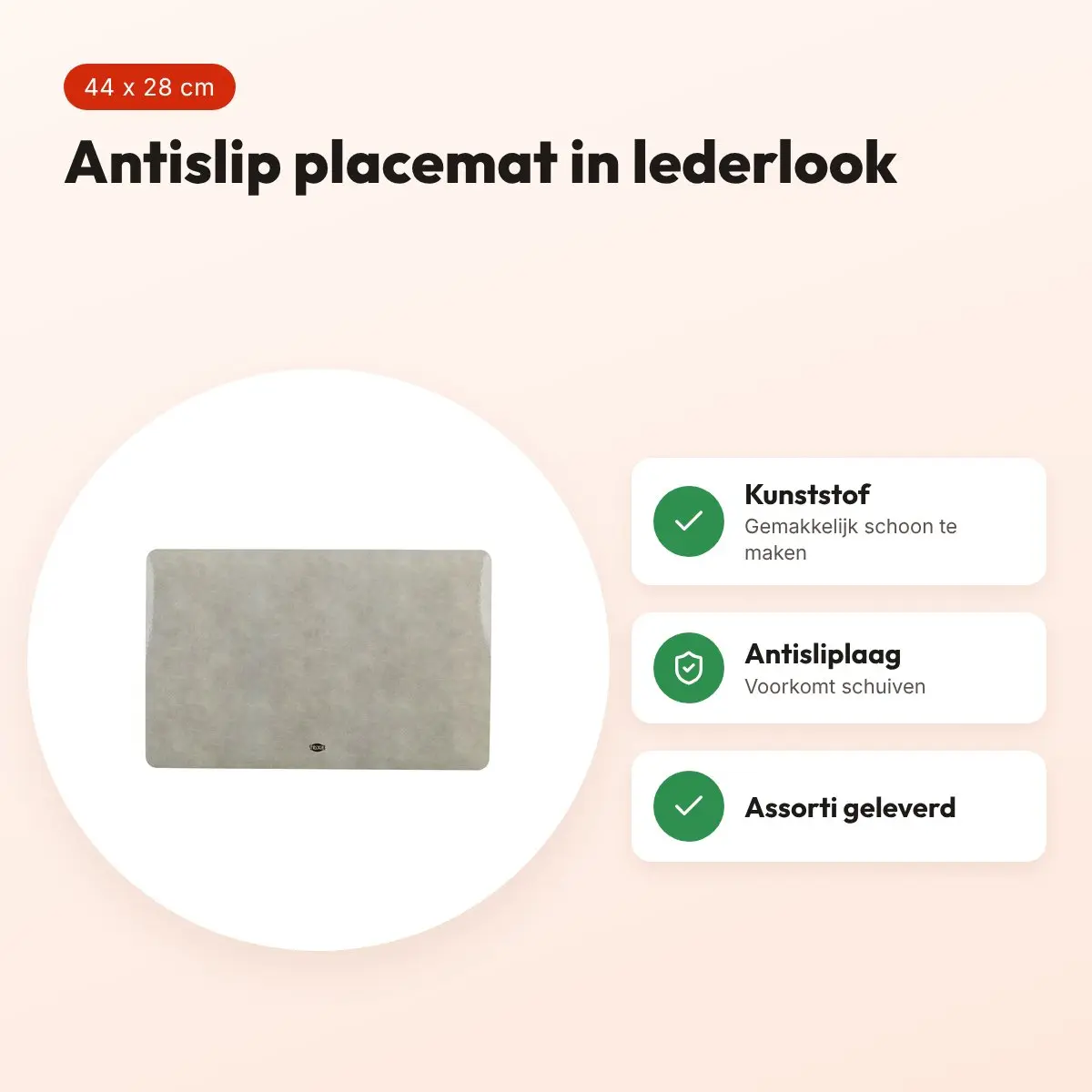 Trixie placemat lederlook assorti 44 x 28 cm – antislip – voordelen