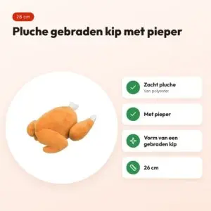 Trixie pluche gebraden kip 26 cm – hondenspeelgoed met pieper – voordelen