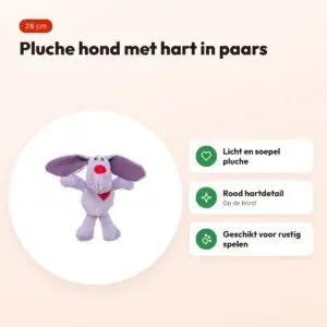 Trixie pluche hondenspeeltje hond met hart paars 28 cm – voordelen