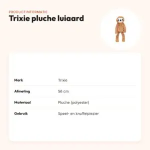 Trixie pluche luiaard 56 cm – zachte hondenknuffel – productinformatie