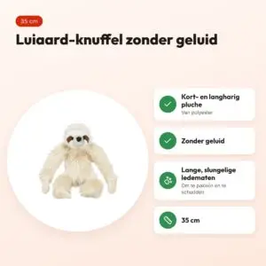 Trixie pluche luiaard zonder geluid 35 cm – hondenknuffel – voordelen