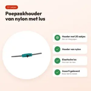 Trixie poepzakhouder nylon met lus – assorti, inclusief 20 zakjes – voordelen