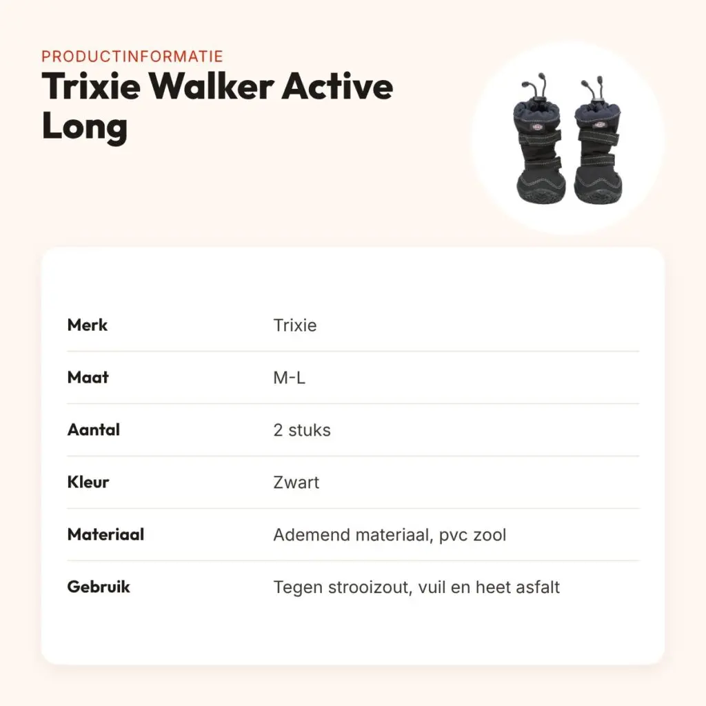 Trixie pootbescherming Walker Active Long zwart M-L – 2 stuks – productinformatie