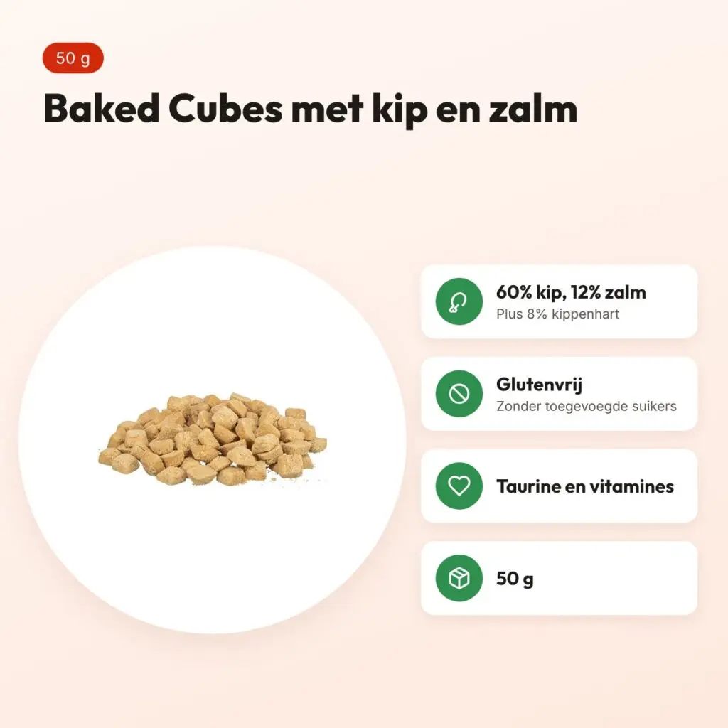 Trixie Premio Baked Cubes kip en zalm 50 g – glutenvrij – voordelen