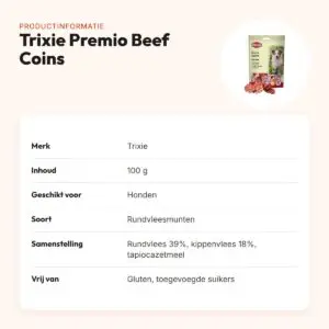 Trixie Premio Beef Coins 100 g – rundvleesmunten, glutenvrij – productinformatie