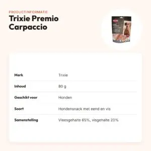Trixie Premio Carpaccio 80 g – met eend en vis – productinformatie