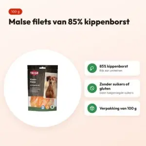 Trixie Premio Chicken Filets 100 g – vleessnack van kippenborst – voordelen