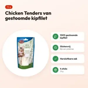 Trixie Premio Chicken Tenders kattensnack 70 g – 4 stuks – voordelen