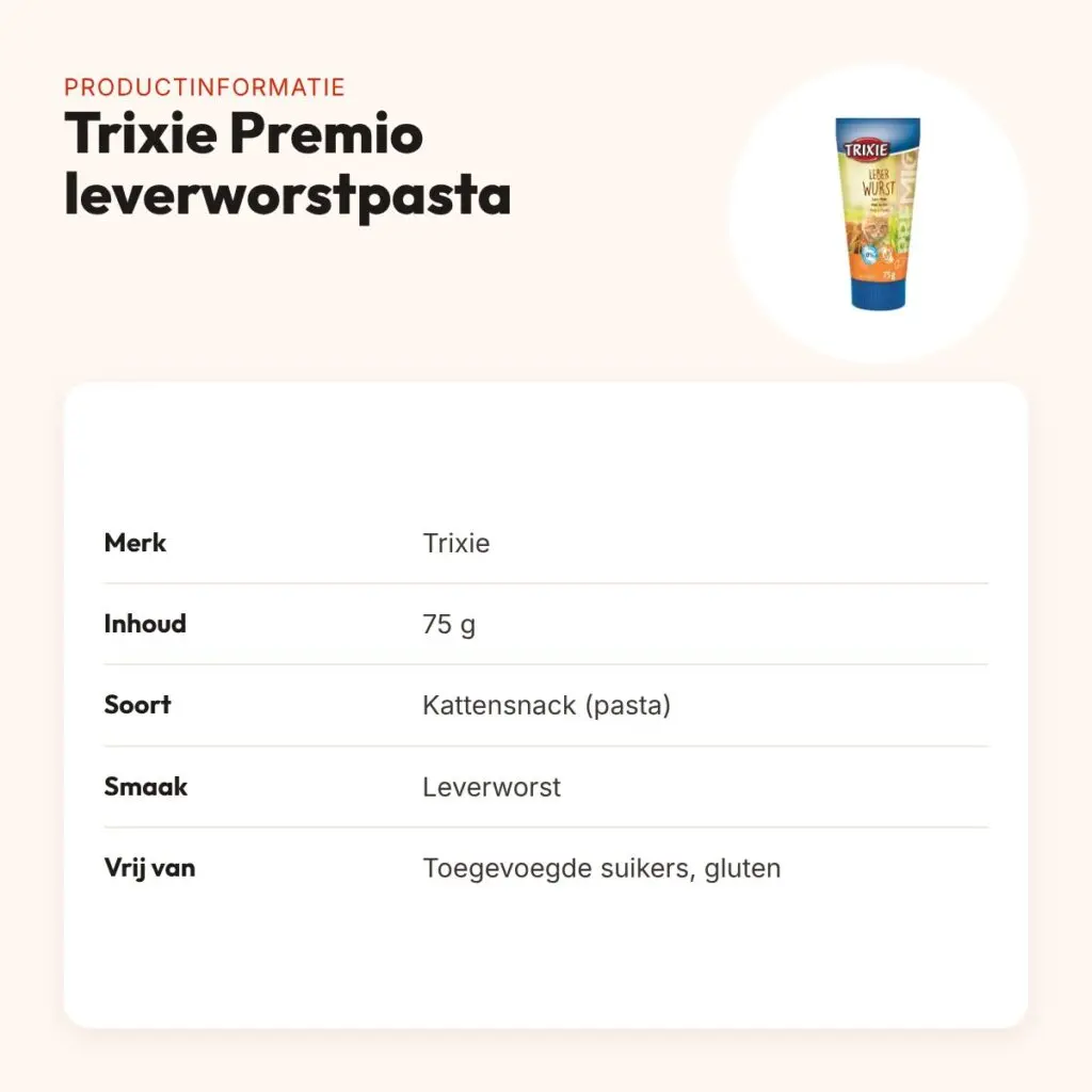 Trixie Premio leverworstpasta voor katten 75 g – tube – productinformatie