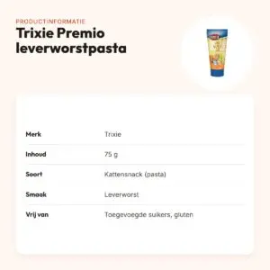 Trixie Premio leverworstpasta voor katten 75 g – tube – productinformatie