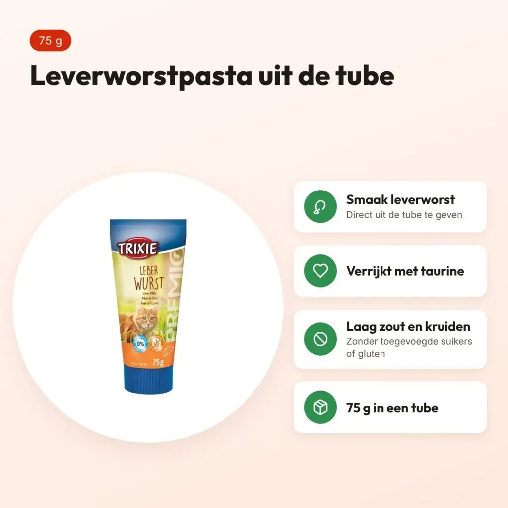 Trixie Premio leverworstpasta voor katten 75 g – tube – voordelen