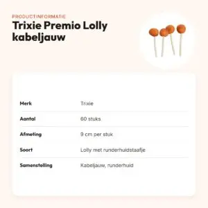 Trixie Premio Lolly kabeljauw 9 cm – hondensnack, 60 stuks – productinformatie