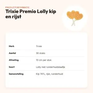 Trixie Premio Lolly kip en rijst 10 cm – hondensnack, 30 stuks – productinformatie
