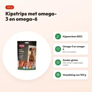 Trixie Premio Omega Stripes kip 100 g – glutenvrij – voordelen