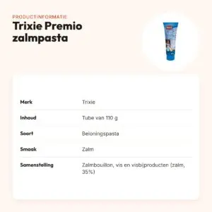 Trixie Premio zalmpasta 110 g – glutenvrije beloning in tube – productinformatie