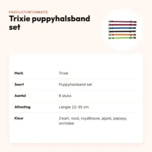 Trixie puppyhalsband set 22-35 cm – 6 stuks, verschillende kleuren – productinformatie