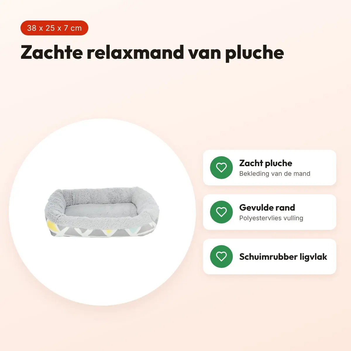 Trixie relax mand Bunny pluche 38 x 25 x 7 cm – voor knaagdieren – voordelen