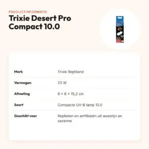 Trixie Reptiland Desert Pro Compact 10.0 UV-B lamp 23 W – 6 x 6 x 15,2 cm – productinformatie