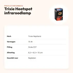 Trixie Reptiland Heatspot infraroodwarmtelamp 75 W E27 – 6,3 x 6,3 x 10 cm – productinformatie