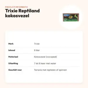 Trixie Reptiland kokosvezel (cocopeat) 9 liter – bodembedekking – productinformatie