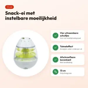 Trixie Roly Poly snack-ei 13 cm – grijs/limegroen, intelligentiespel – voordelen