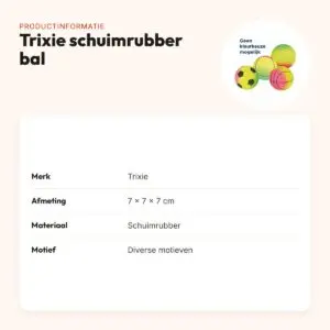 Trixie schuimrubber bal 7 x 7 x 7 cm – diverse motieven – productinformatie