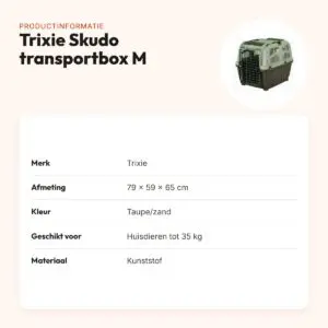 Trixie Skudo transportbox M taupe/zand 79 x 59 x 65 cm – tot 35 kg – productinformatie