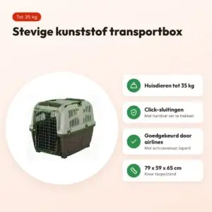 Trixie Skudo transportbox M taupe/zand 79 x 59 x 65 cm – tot 35 kg – voordelen