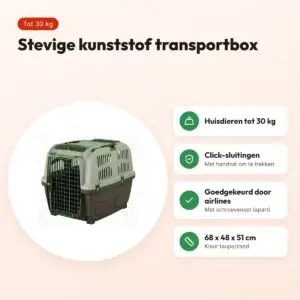 Trixie Skudo transportbox S-M taupe/zand 68 x 48 x 51 cm – tot 30 kg – voordelen