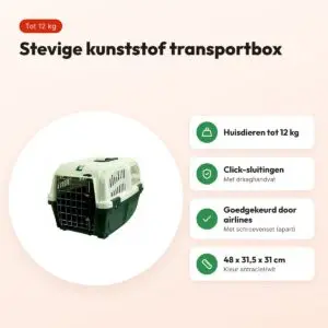 Trixie Skudo transportbox XS antraciet/wit 48 x 31,5 x 31 cm – tot 12 kg – voordelen