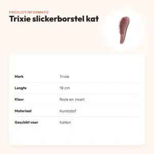 Trixie slickerborstel kat roze/zwart 19 cm – ergonomisch – productinformatie