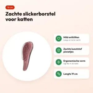 Trixie slickerborstel kat roze/zwart 19 cm – ergonomisch – voordelen
