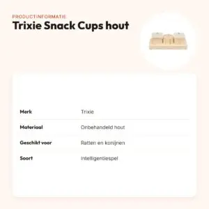 Trixie Snack Cups hout – spel voor ratten en konijnen – productinformatie