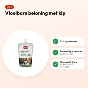 Trixie Snack Mousse kip 200 g – vloeibare hondenbeloning in tube – voordelen